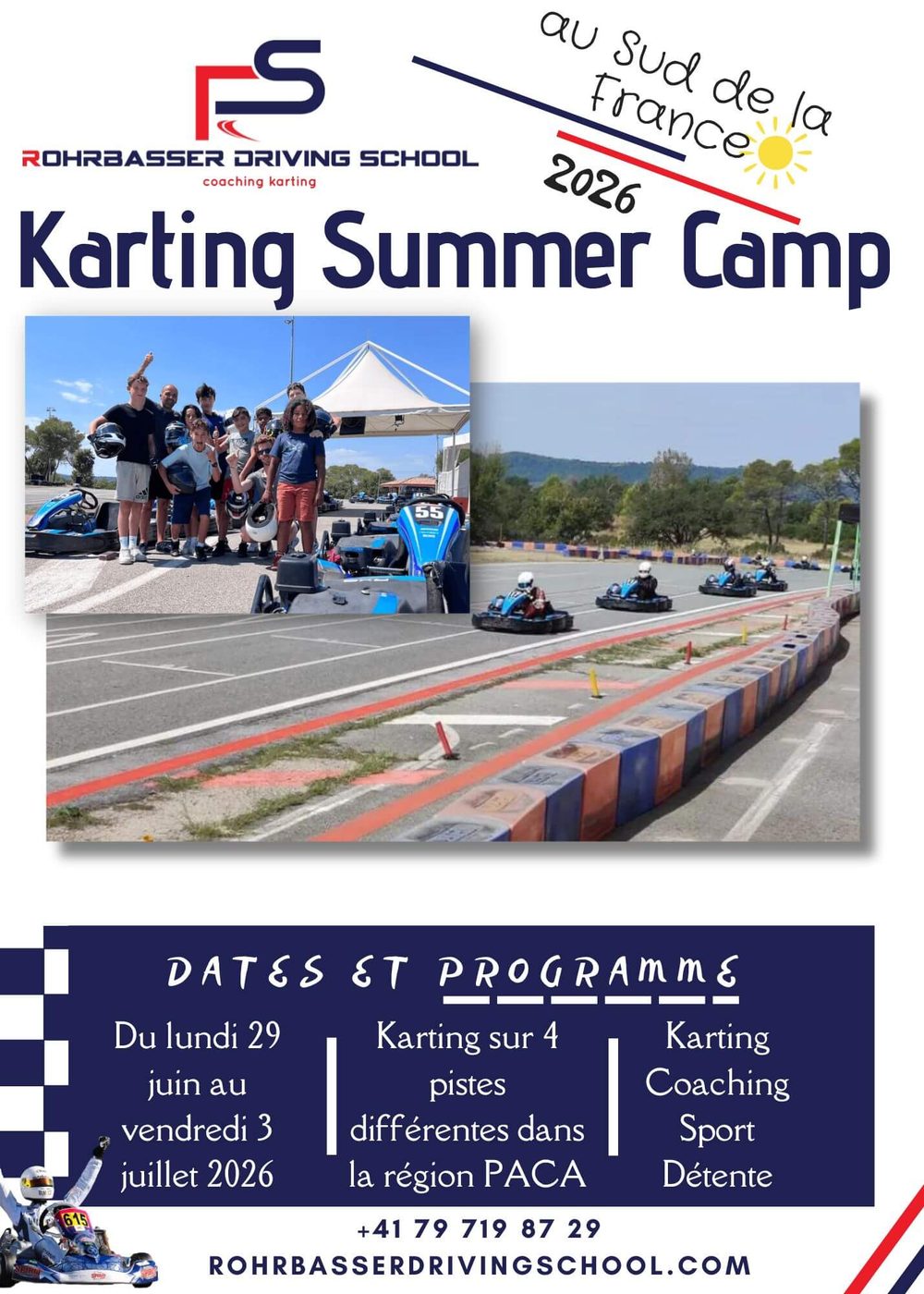 Camp de karting été 2026 - affiche